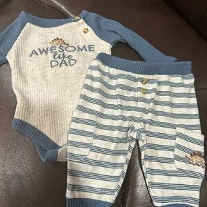 Tahari Blue and Cream Kids Matching Set